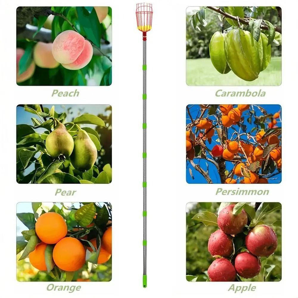 Fruit Picker Basket Telescopic Pole - with Basket Fruit Picker Pole High-altitude