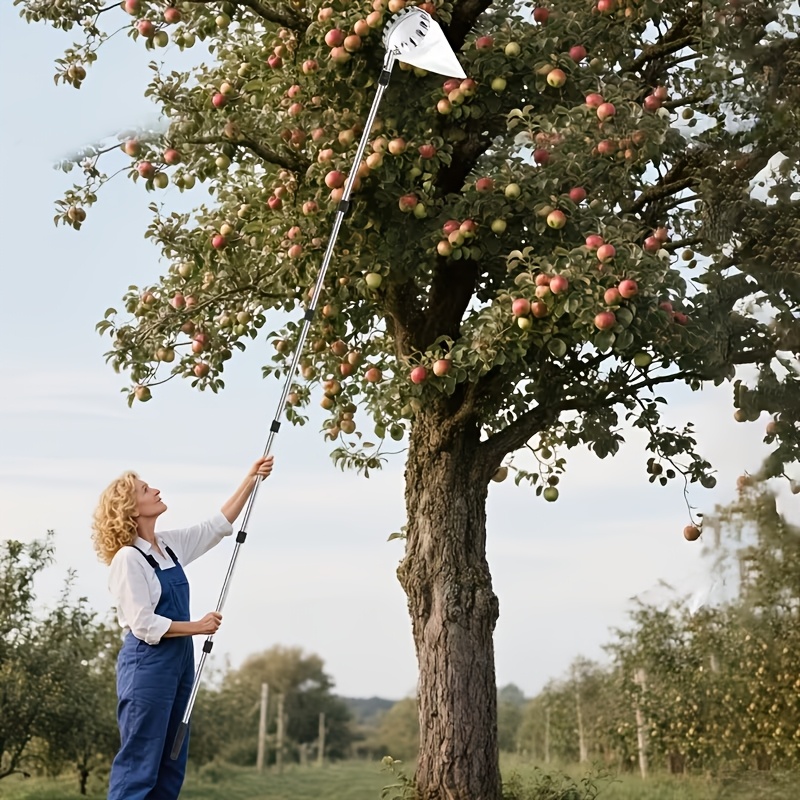 Fruit Picker Basket Telescopic Pole - 12ft Adjustable Fruit Picker Pole With