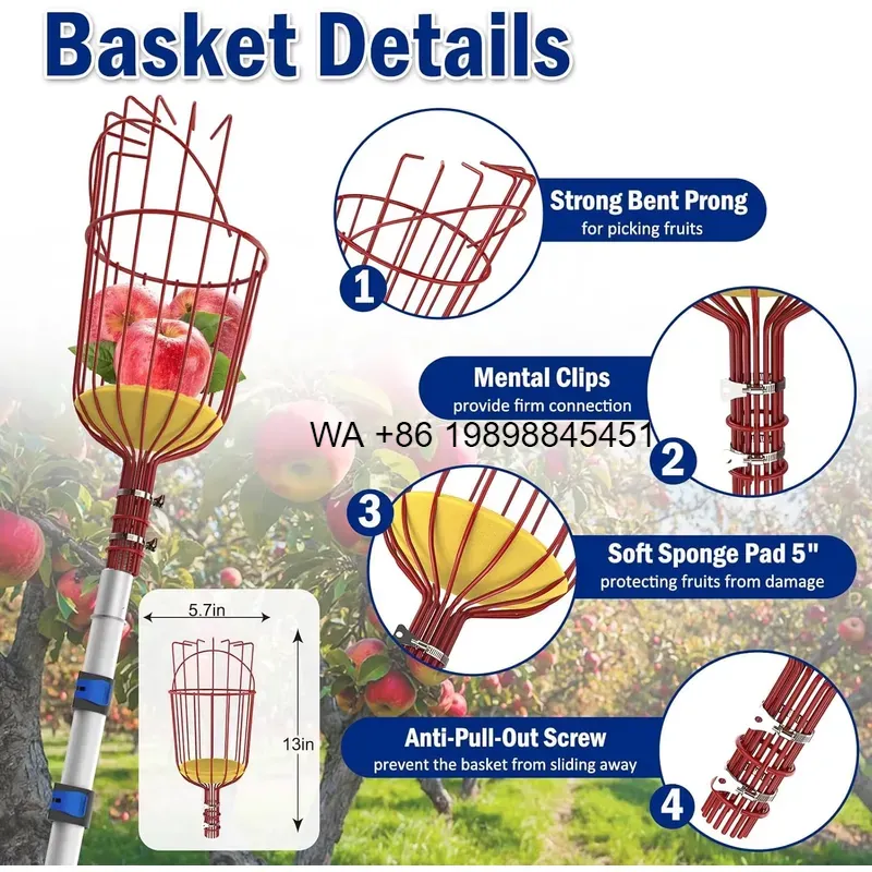 Wmwmnu 20FT Telescopic Fruit P - Fruit Picker Basket Telescopic Pole 评论和价格