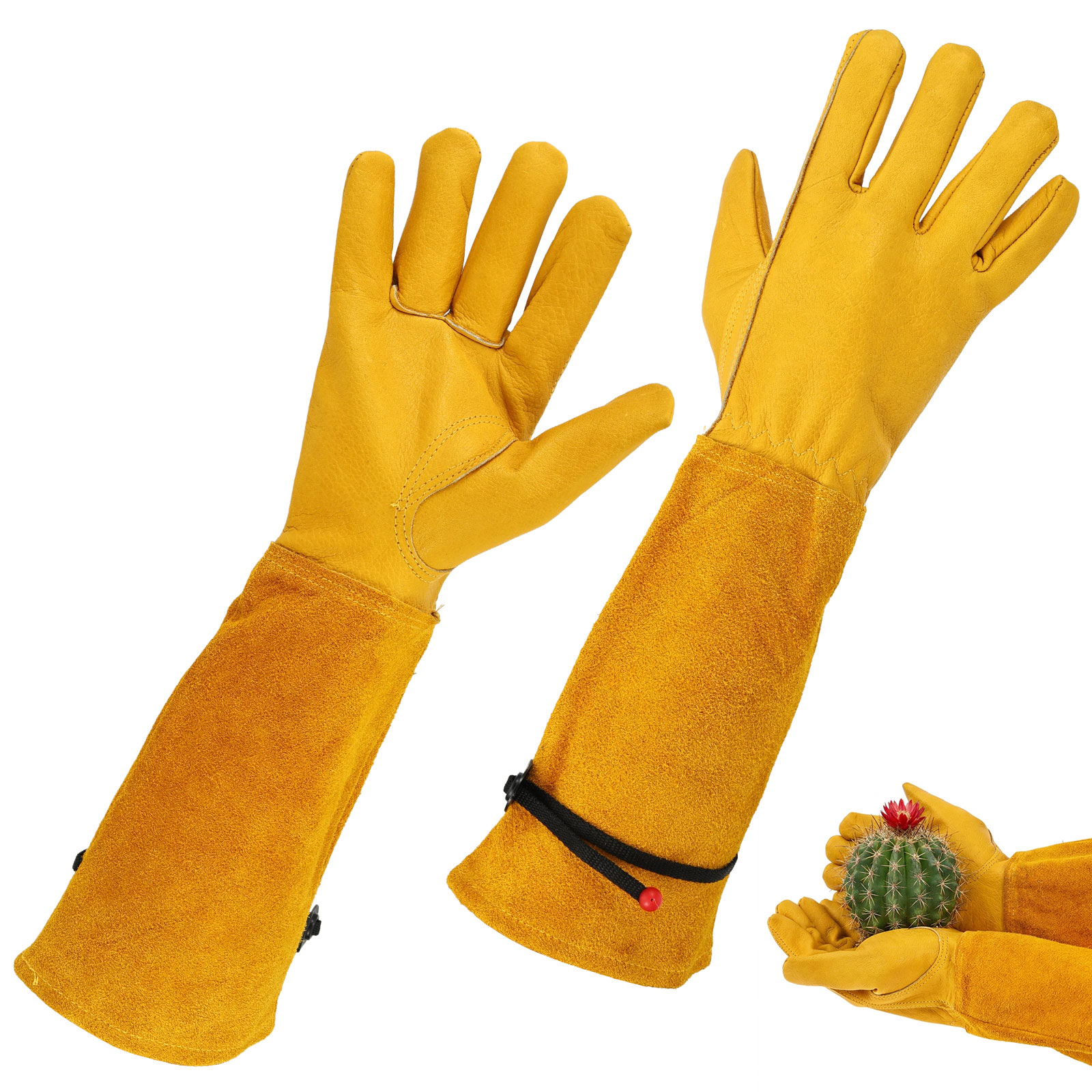 Long Gardening Gloves Adjustab - Gardening Gloves Thorn Proof Leather 评论和价格
