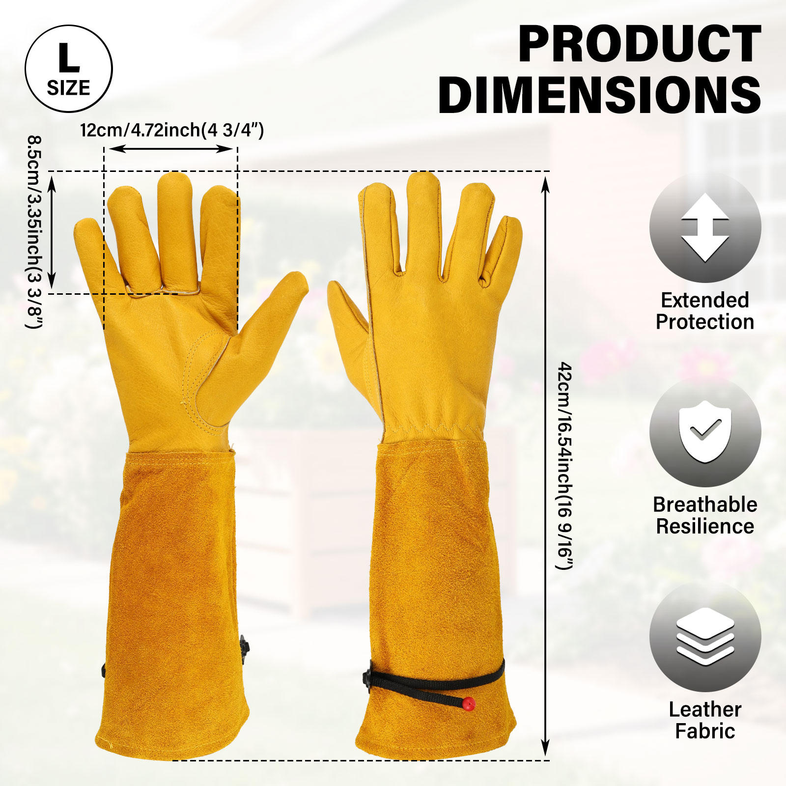 Long Gardening Gloves Adjustab - Gardening Gloves Thorn Proof Leather 评论和价格
