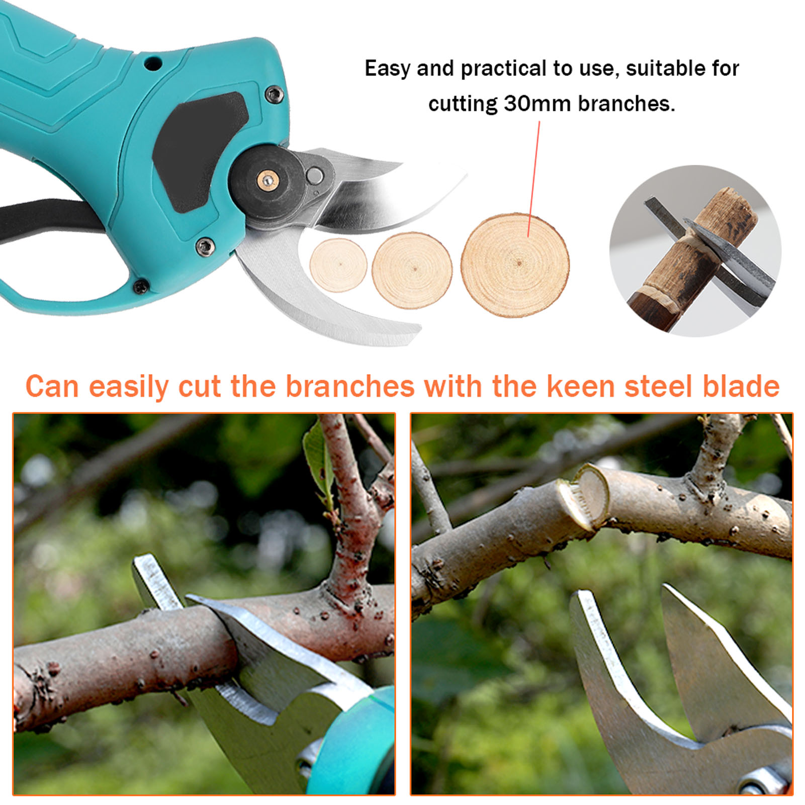 30 mm SK5 Alloy Steel Titanium - Cordless Electric Pruning Shears 30Mm 评论和价格