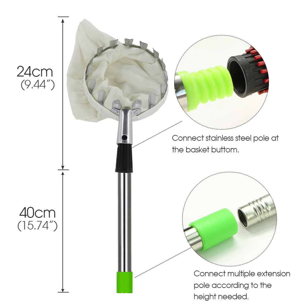 Garden Basket Fruit Picker Hea - Fruit Picker Basket Telescopic Pole 评论和价格