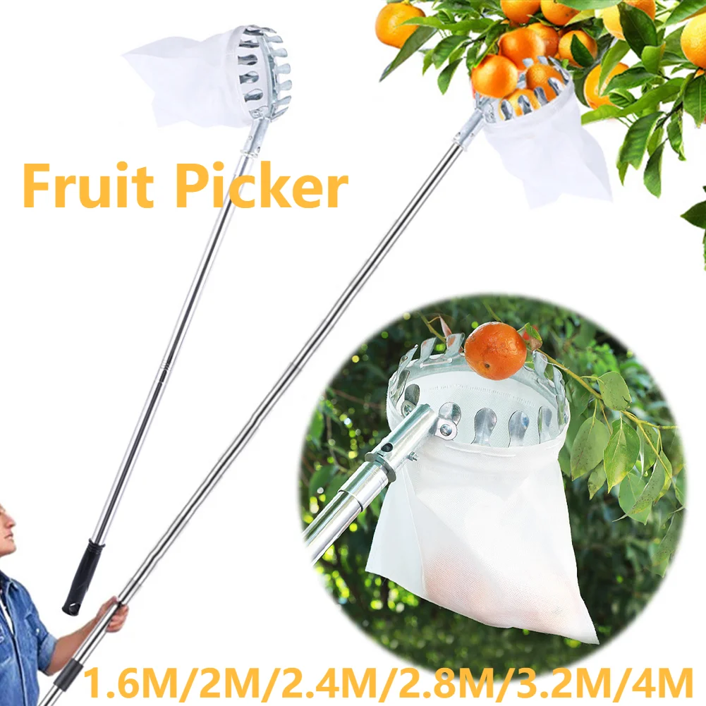 1.6-4M Fruit Picker Tool Metal - Fruit Picker Basket Telescopic Pole 评论和价格