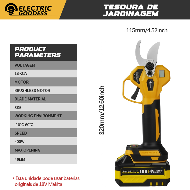 40mm Brushless Electric Prunin - Brushless Tree Branch Cutter 40Mm 评论和价格