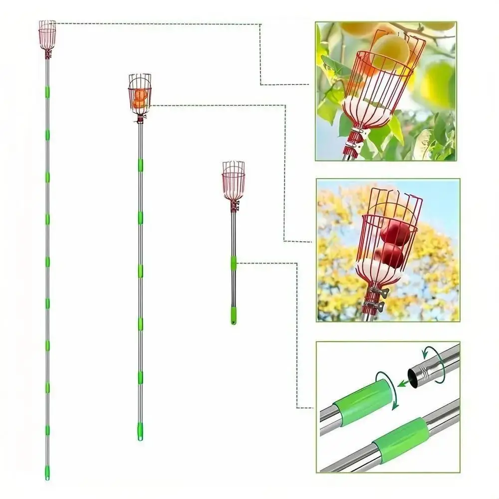 with Basket Fruit Picker Pole  - Fruit Picker Basket Telescopic Pole 评论和价格