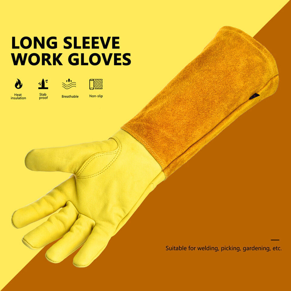 1 Pair Long Thorn Proof Garden - Gardening Gloves Thorn Proof Leather 评论和价格
