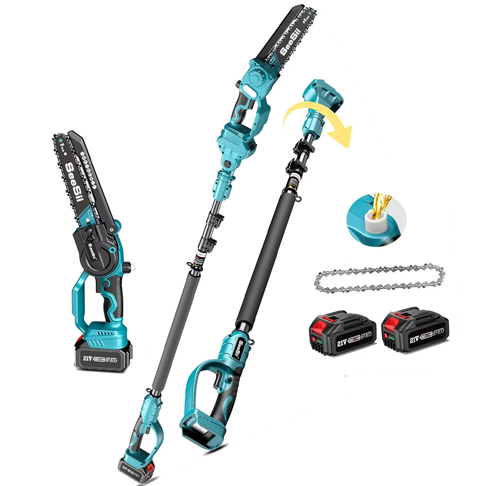 SEESII 8'' Electric Chainsaw w - Electric Pruner With Extension Pole 评论和价格