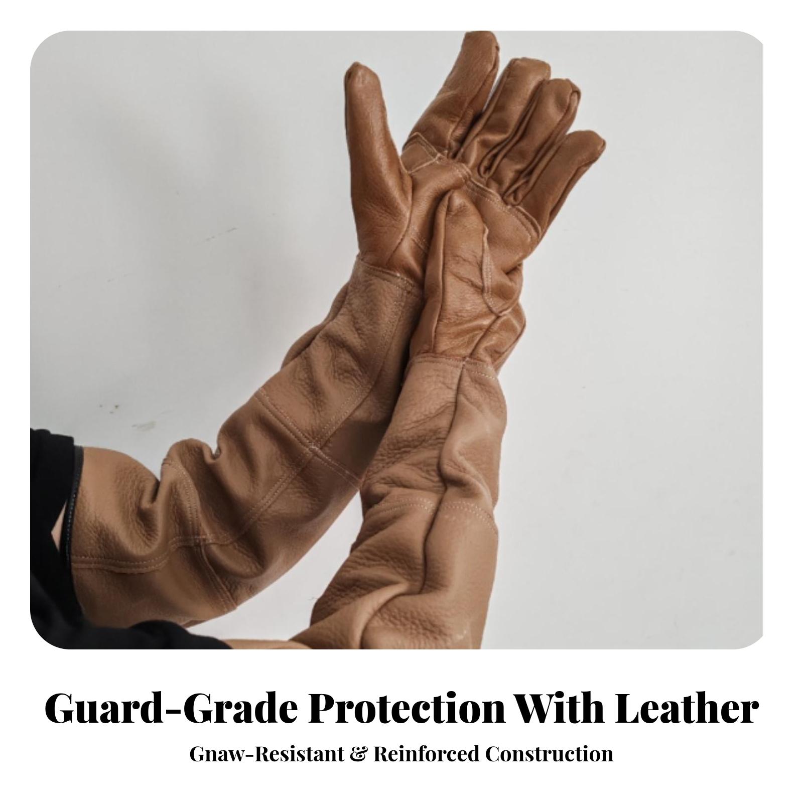Heavy Duty Long Cuff Cowhide W - Gardening Gloves Thorn Proof Leather 评论和价格