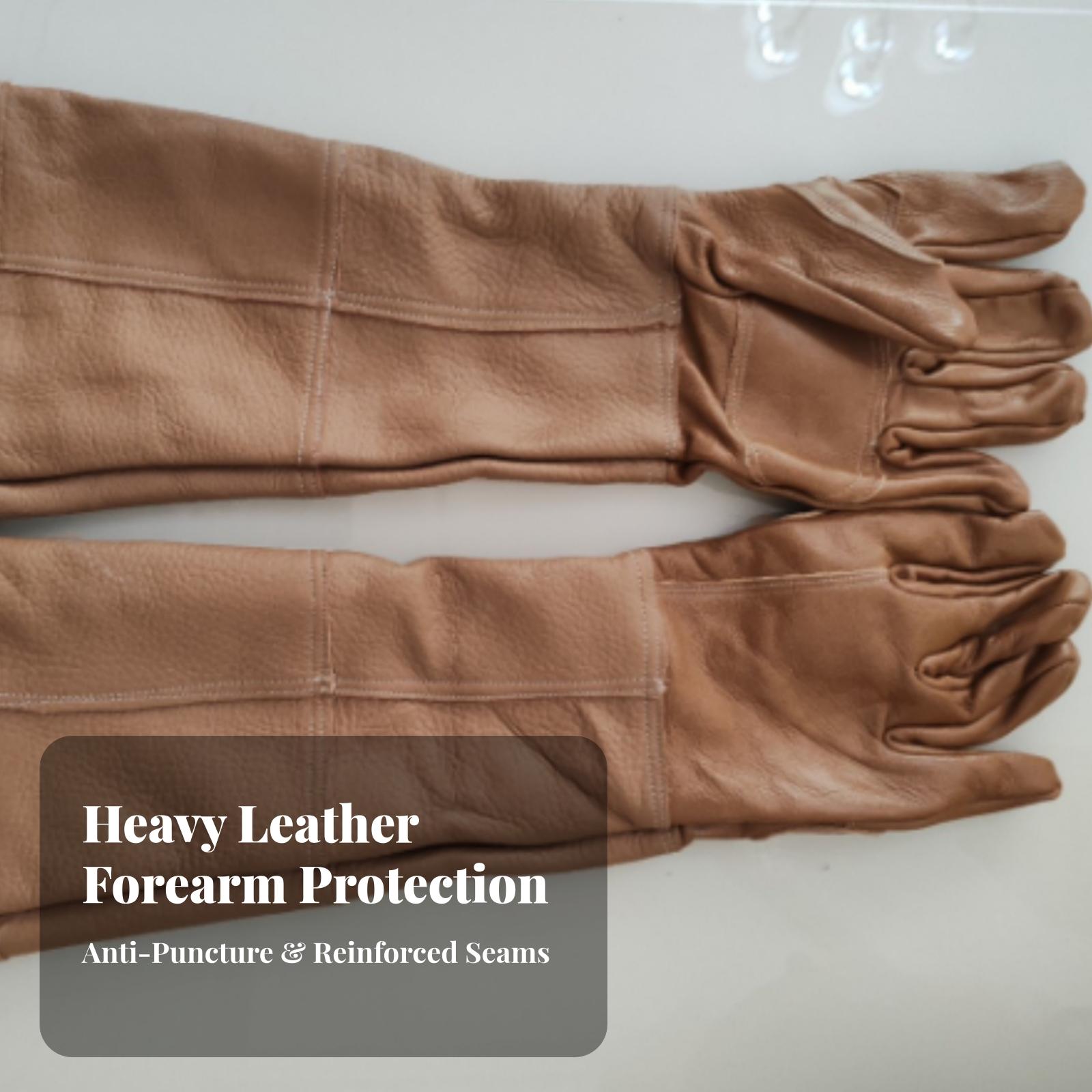 Heavy Duty Long Cuff Cowhide W - Gardening Gloves Thorn Proof Leather 评论和价格