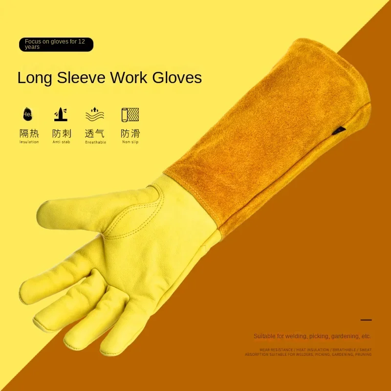 Rose Pruning Gardening Leather - Gardening Gloves Thorn Proof Leather 评论和价格