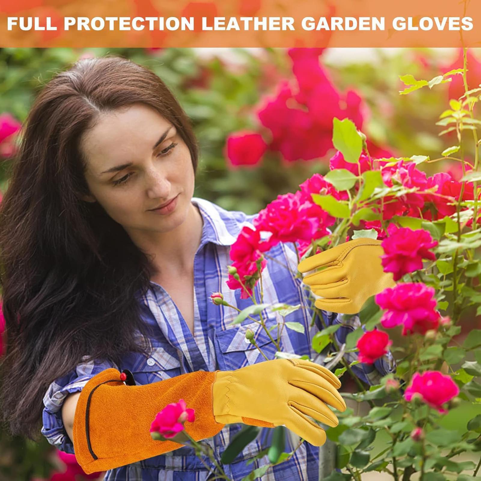 Garden Gloves Leather Breathab - Gardening Gloves Thorn Proof Leather 评论和价格
